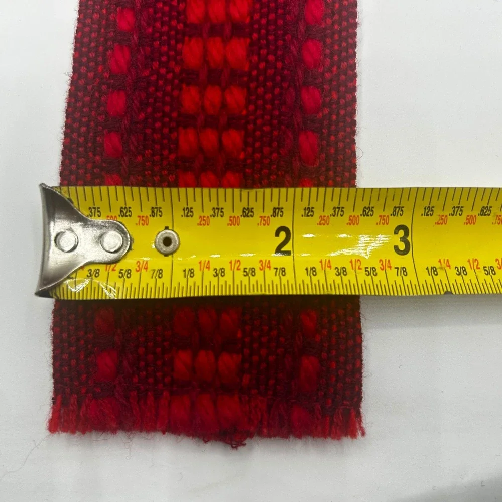 Maria Svatina Montreal Pure Virgin Wool Red Woven Skinny Tie Made in Canada